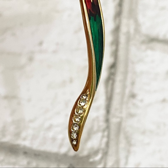 Vintage Unsigned Enamel Parrot Bird Brooch NOS - Picture 12 of 13